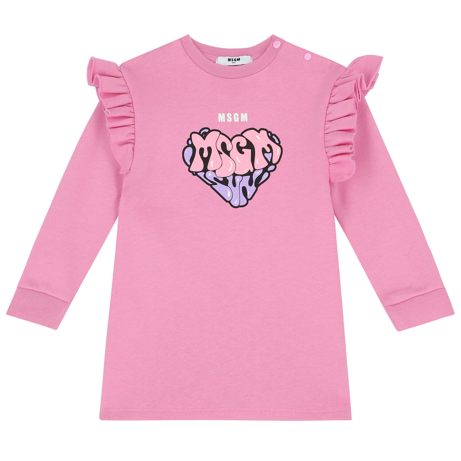 Younger Girls Pink Logo Dress, 1, hi-res