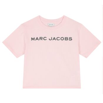 Girls Pink Rhinestones Logo T-Shirt