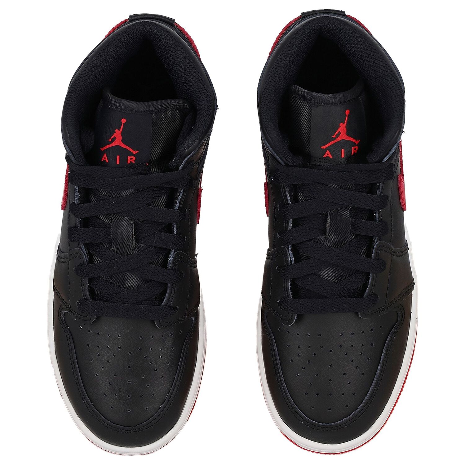 Black, White & Red Air Jordan 1 Mid Trainers, 10, hi-res