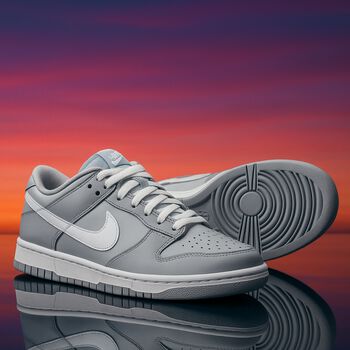 Grey & White Dunk Low Trainers