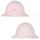 Baby Girls Pink Logo Reversible Hat, 1, hi-res