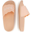 Girls Pale Pink Logo Sliders, 1, hi-res