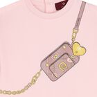 Younger Girls Pink Crossbody Bag Sweatshirt, 1, hi-res