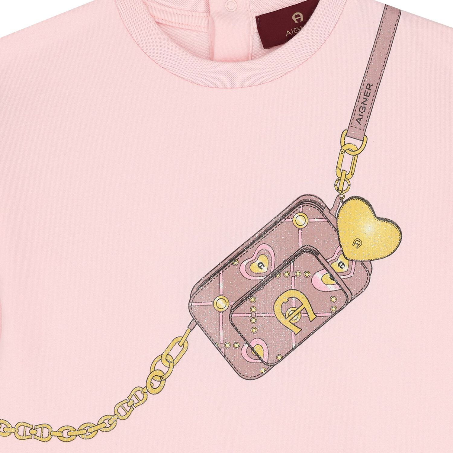 Younger Girls Pink Crossbody Bag Sweatshirt, 1, hi-res