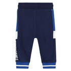 Younger Boys Navy Logo Joggers, 1, hi-res