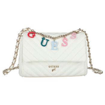 Girls White Logo Handbag