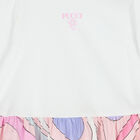 Younger Girls White & Pink Logo Dress, 1, hi-res