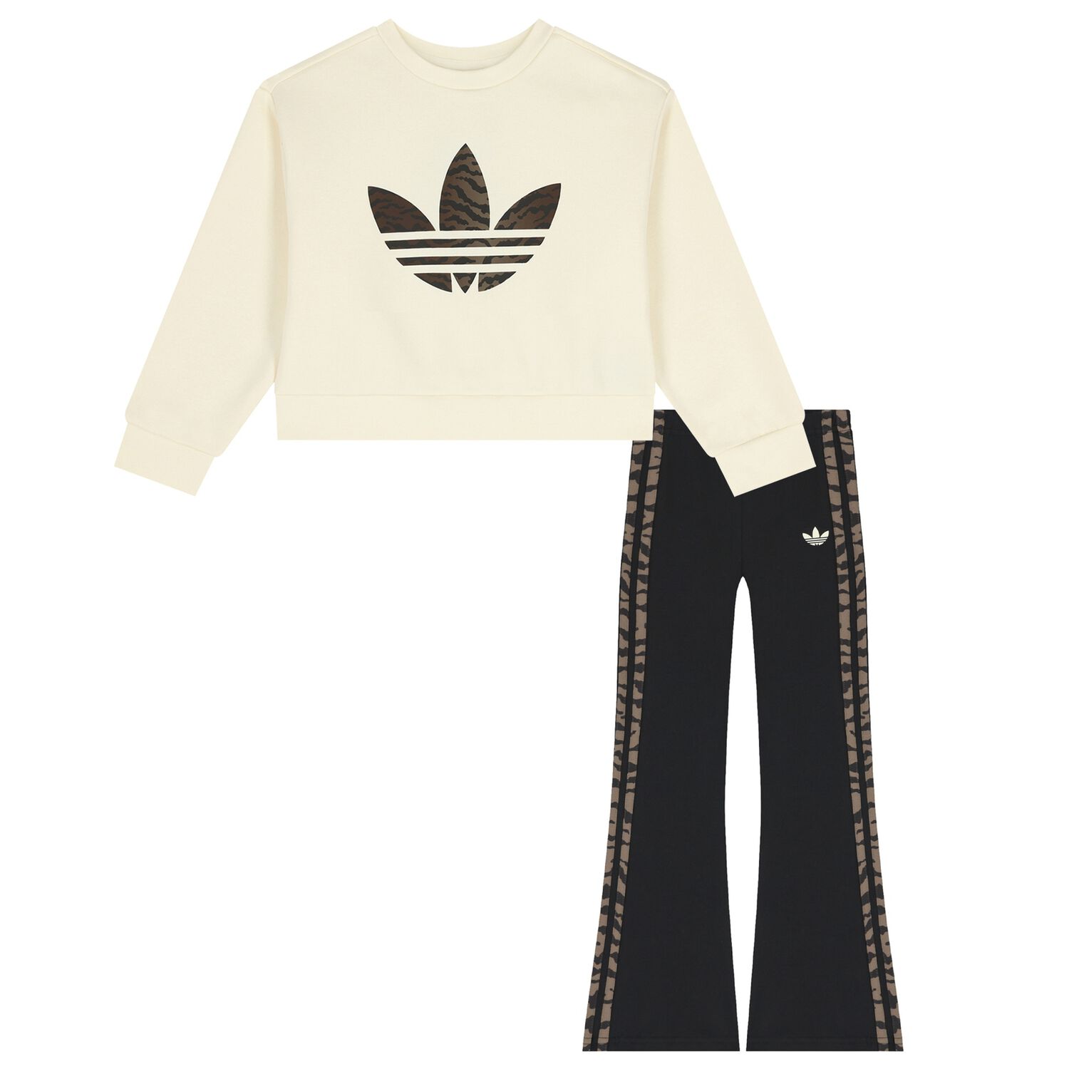 Girls Beige & Black Leggings Set, 1, hi-res