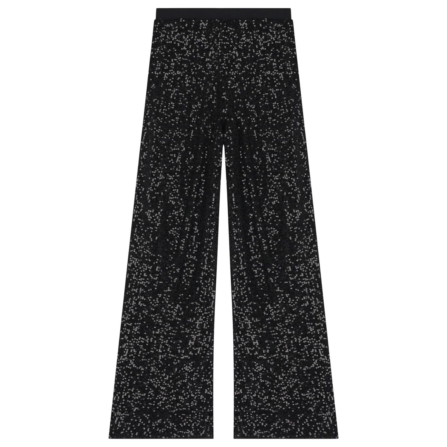Girls Black Embellished Sequin Trouser Set, 2, hi-res