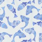Girls White & Blue Fish Swimsuit, 1, hi-res
