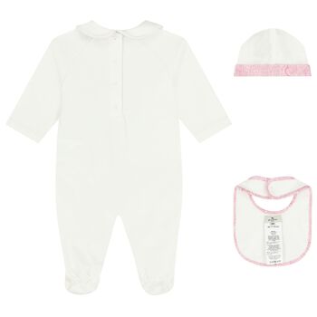 Baby Girls White & Pink Paisley Babygrow Gift Set