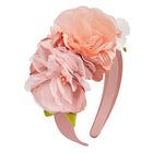 Girls Pink Flower Headband, 3, hi-res