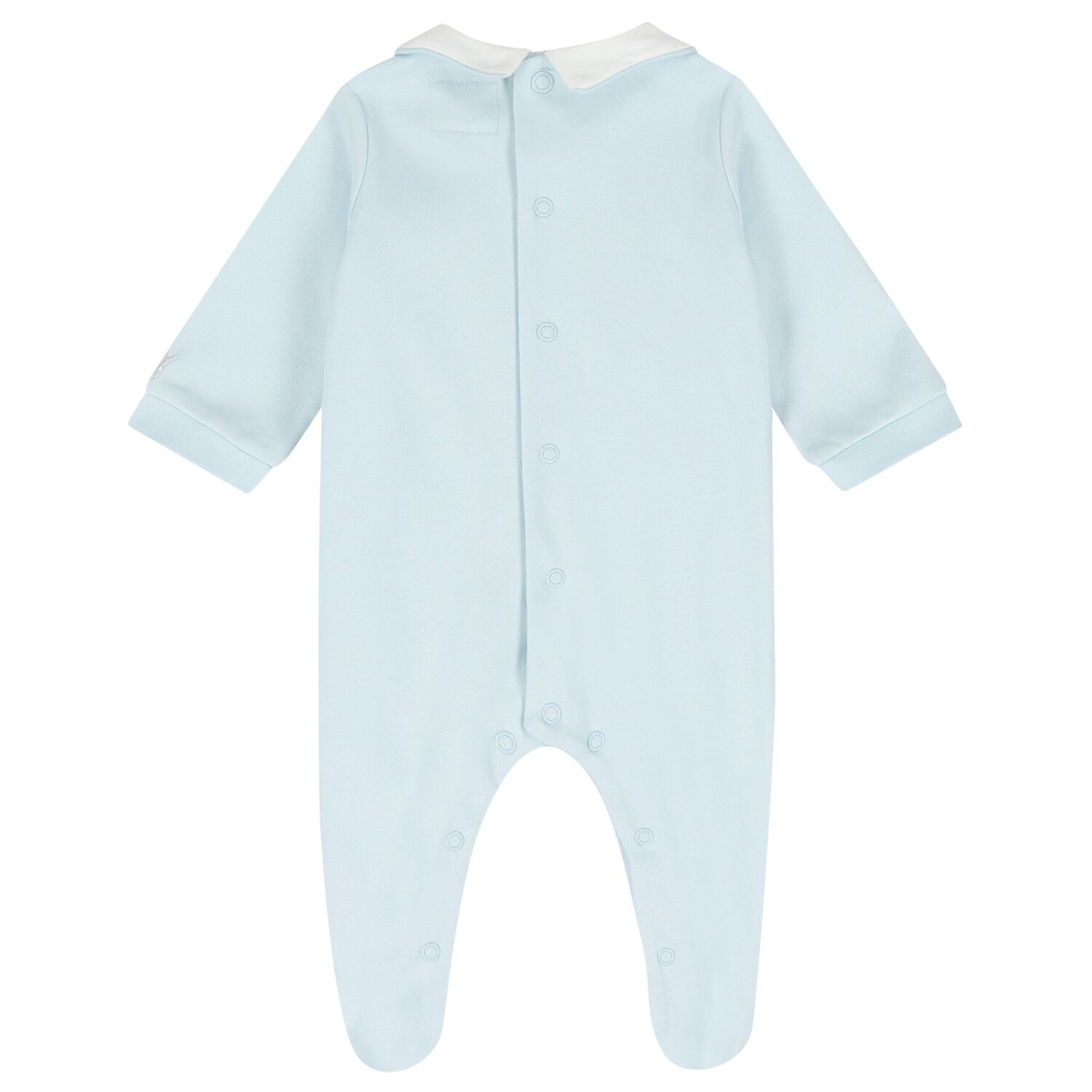 Baby Boys Blue & Ivory Flower Babygrows ( 2-Pack ), 1, hi-res