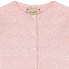 Younger Girls Pink Logo Cardigan, 1, hi-res