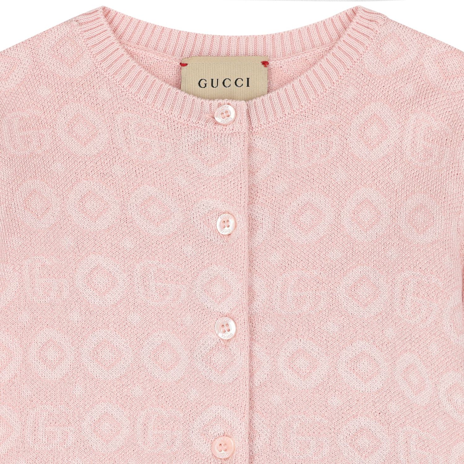 Younger Girls Pink Logo Cardigan, 1, hi-res