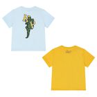 Younger Boys Blue & Yellow T-Shirts ( 2-Pack ), 1, hi-res