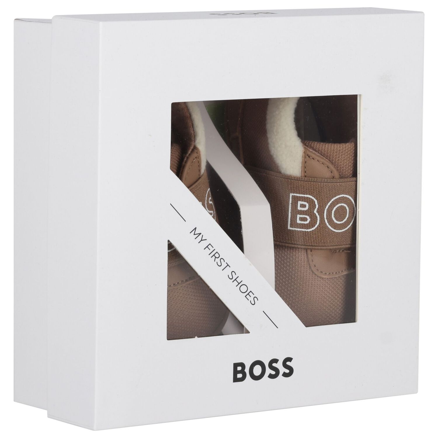 Baby Boys Beige Logo Canvas Pre Walker Shoes, 1, hi-res