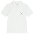 Boys White Logo Polo Shirt, 2, hi-res