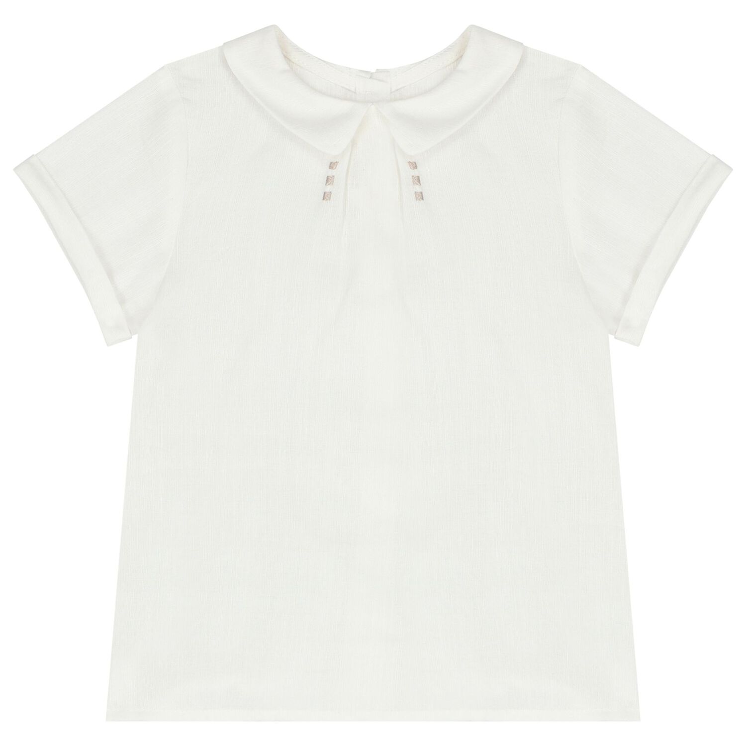 Baby Boys White & Beige Shorts Set, 1, hi-res