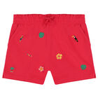 Girls Pink Embroidered Shorts, 1, hi-res