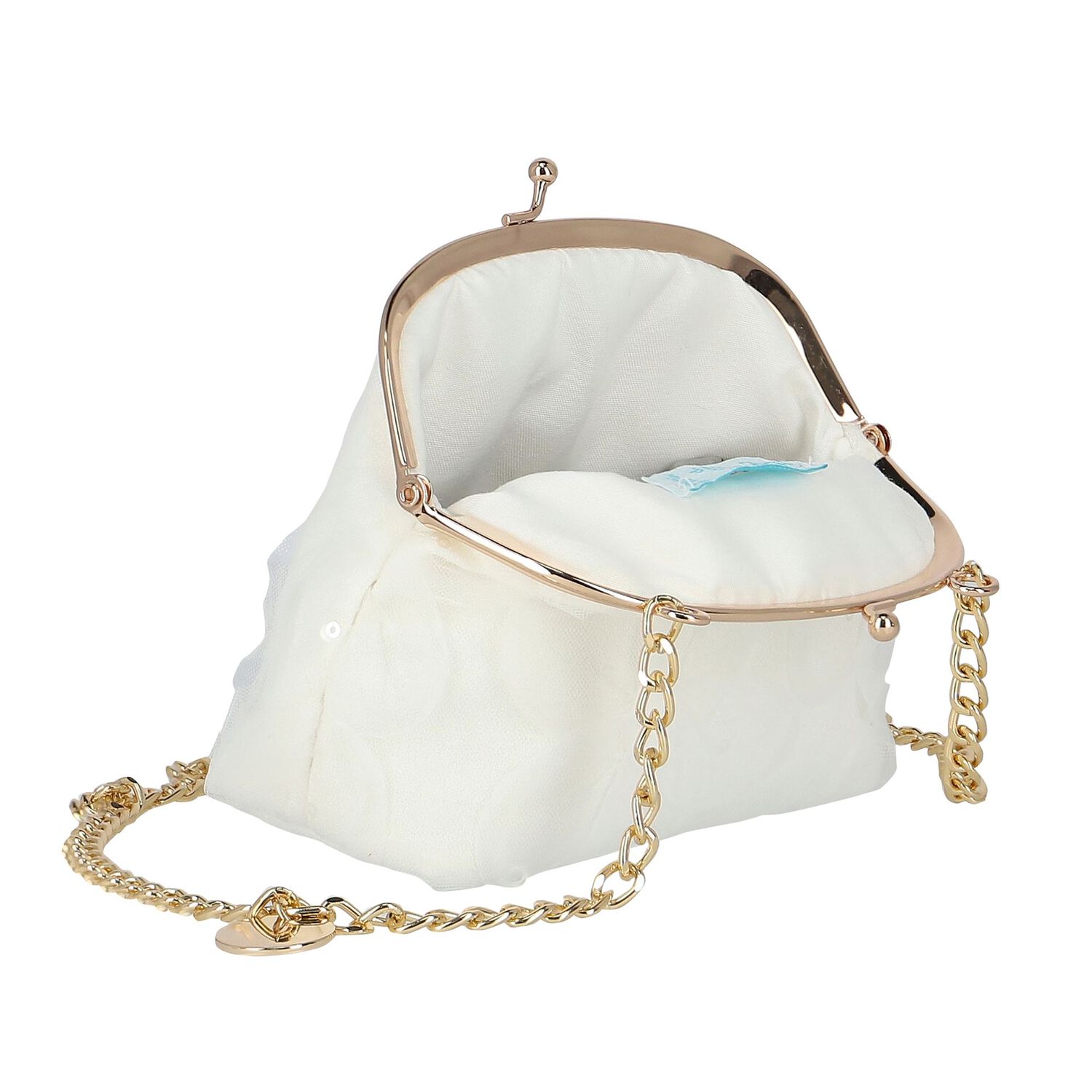 Girls Ivory Tulle Lace Shoulder Bag, 1, hi-res
