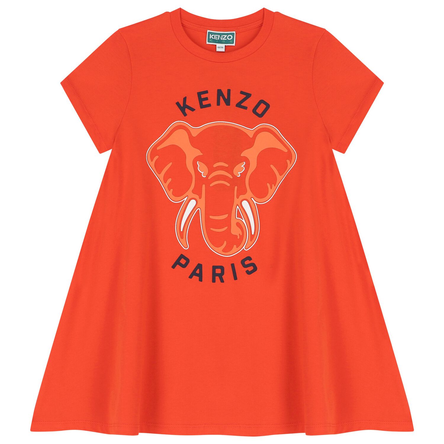 Girls Red Elephant Logo Dress, 3, hi-res