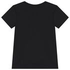 Girls Black Logo Rhinestone T-Shirt, 1, hi-res