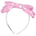 Girls Pink & White Bow Headband, 1, hi-res