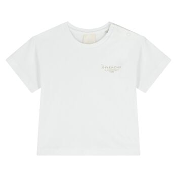Younger Girls White Logo T-Shirt