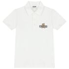 Boys White Teddy Bear Logo Polo Shirt, 1, hi-res