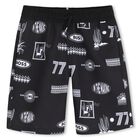 Boys Black Logo Swim Shorts, 1, hi-res