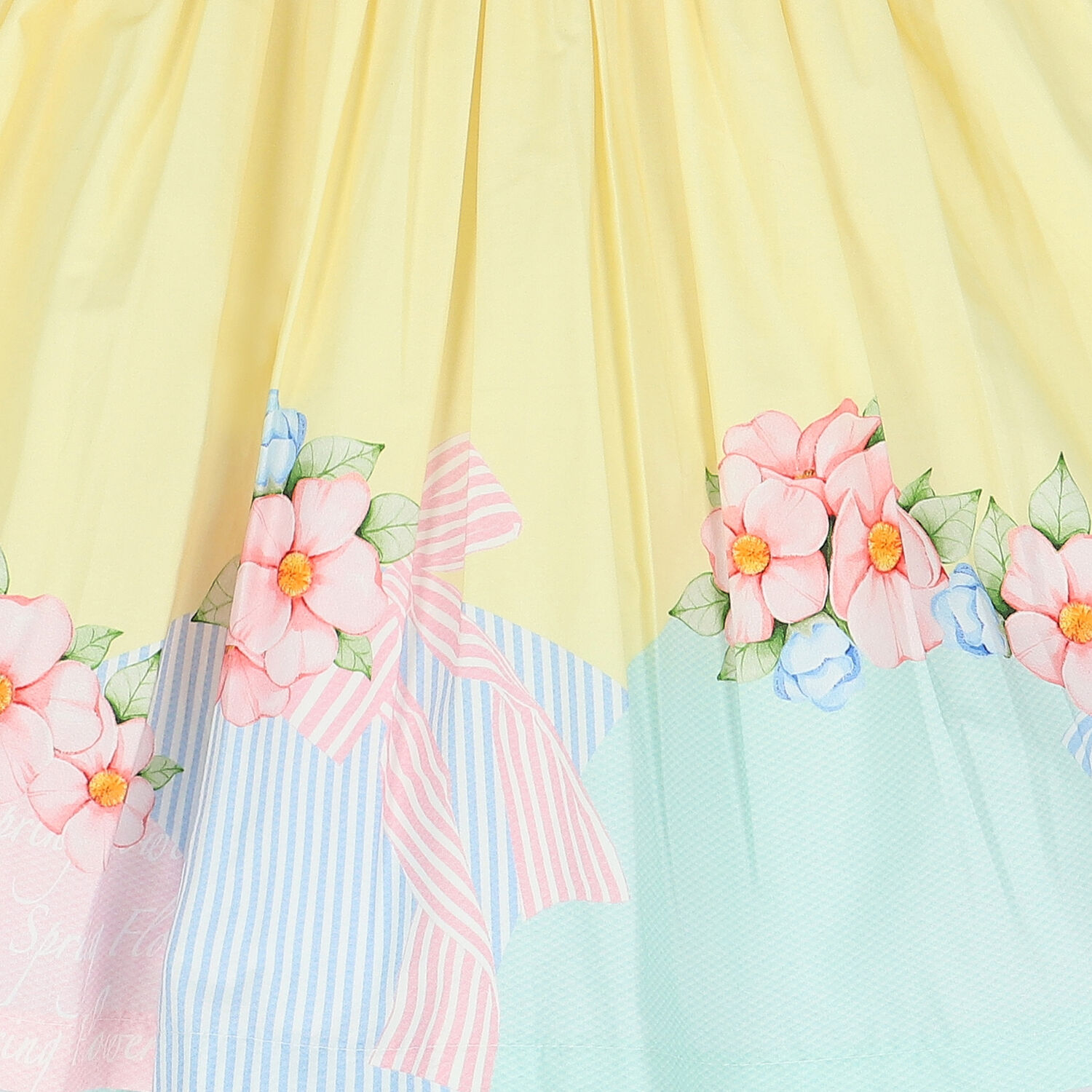 Girls Yellow Floral Dress, 1, hi-res