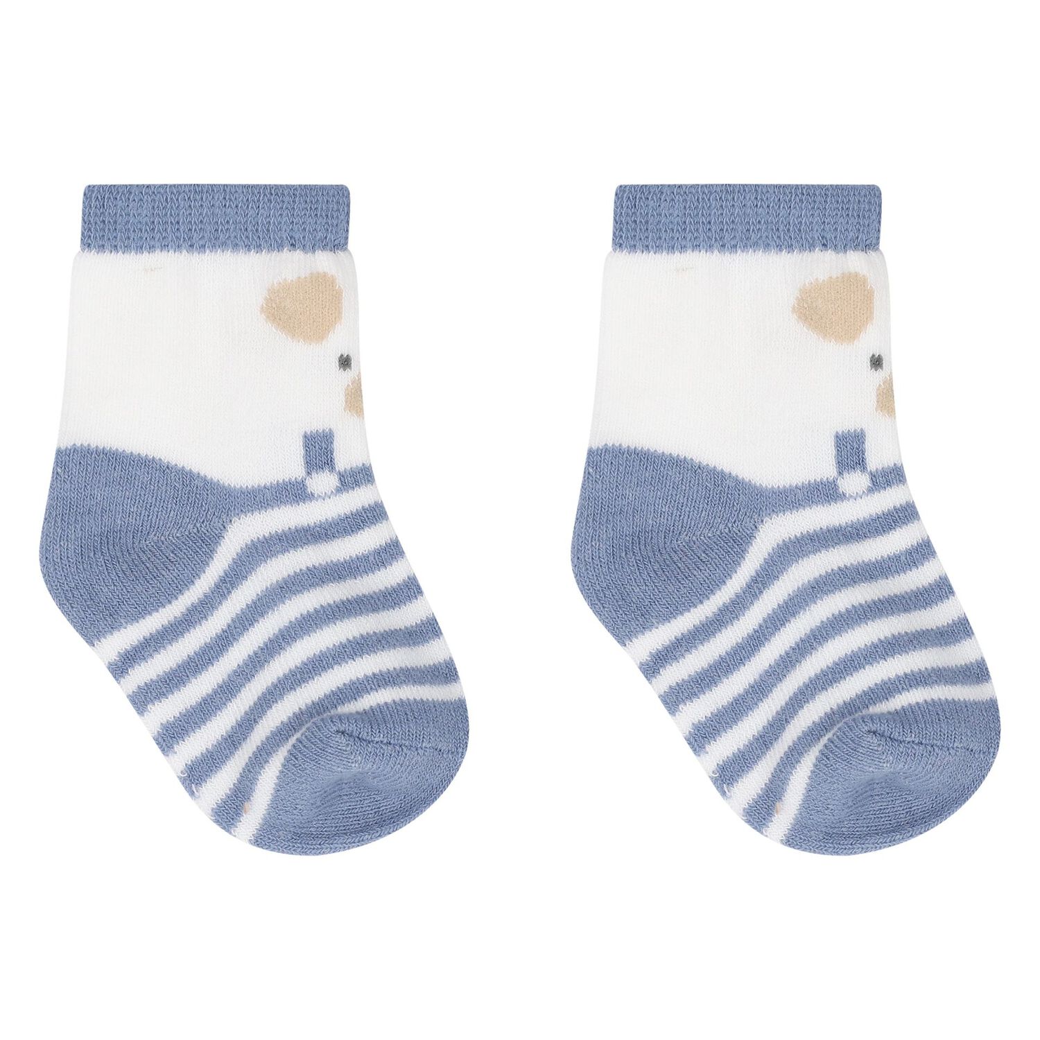 Baby Boys Blue & White Socks (4 Pack), 1, hi-res