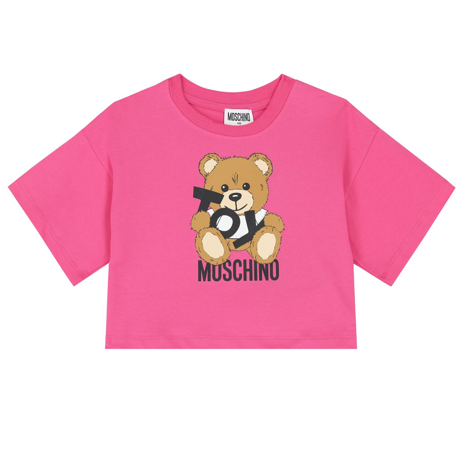 Girls Pink Teddy Bear Logo T-Shirt, 5, hi-res image number null