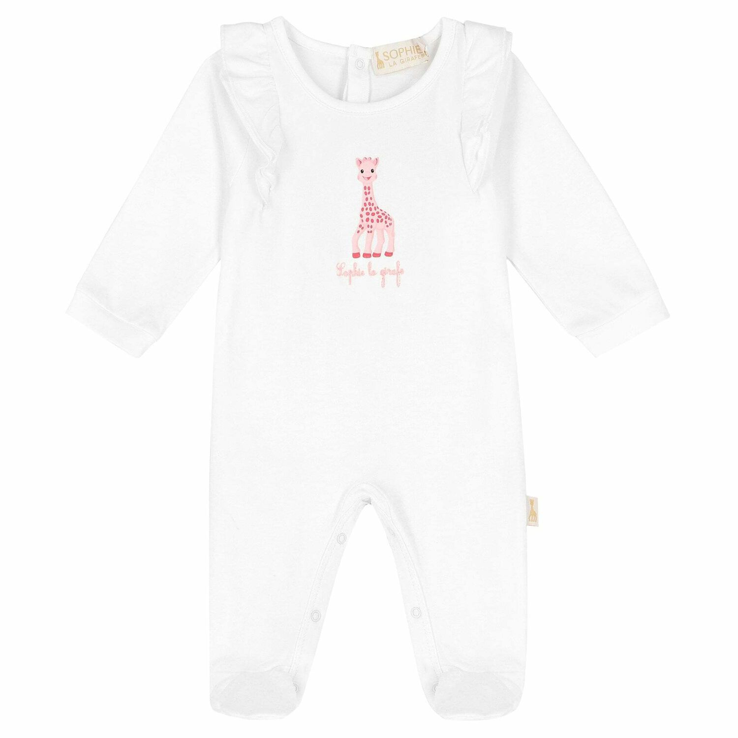 Baby Girls White Logo Babygrow, 2, hi-res
