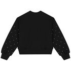 Girls Black Logo Embellished Sweatshirt, 1, hi-res