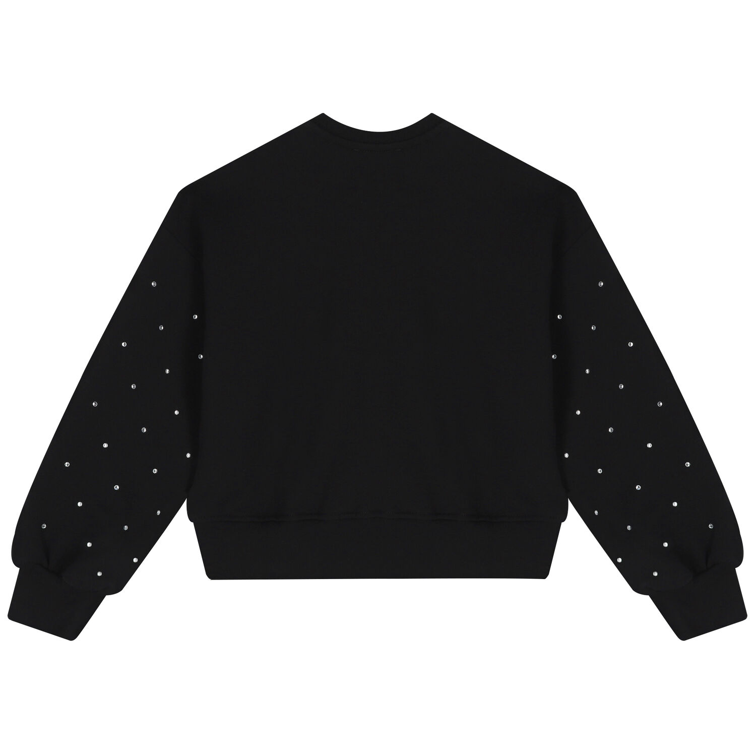 Girls Black Logo Embellished Sweatshirt, 1, hi-res