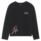 Boys Black Keyrings Long Sleeve Top, 3, hi-res