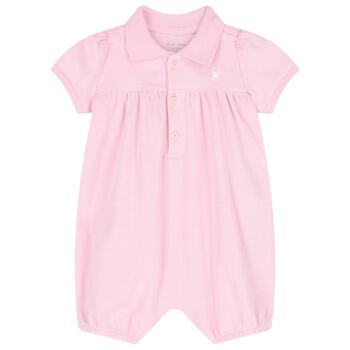 Baby Girls Pink Logo Romper