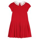 Girls Red Pleated Dress, 2, hi-res