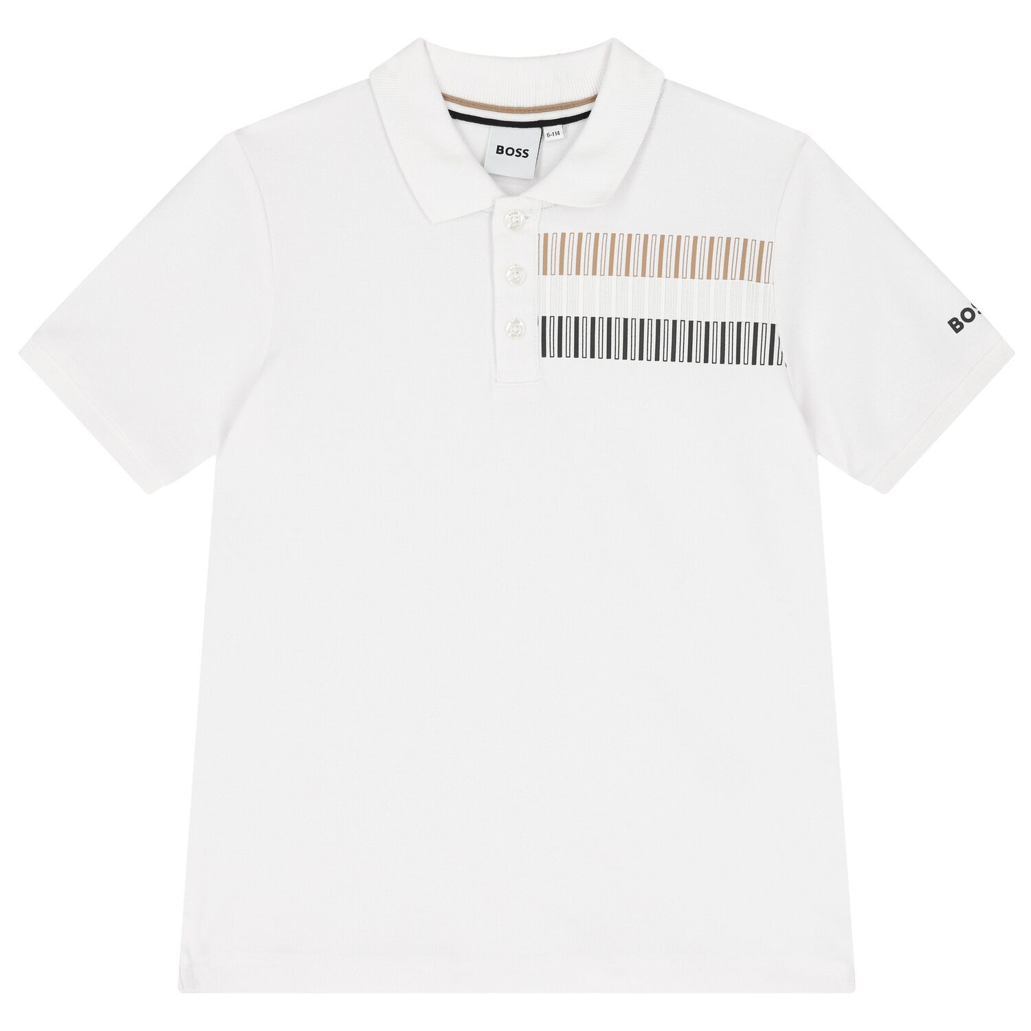 Boys White Logo Polo Shirt, 2, hi-res image number null