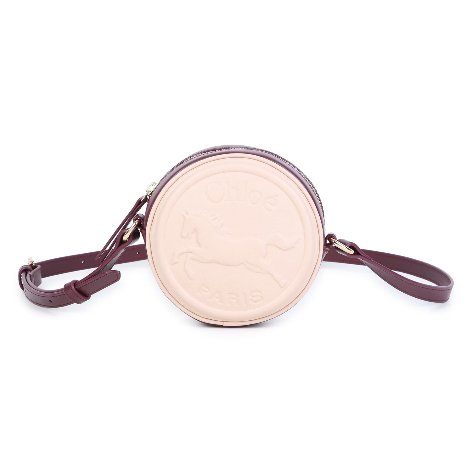 Girls Beige Horse Medal Shoulder Bag ( 13cm ), 1, hi-res