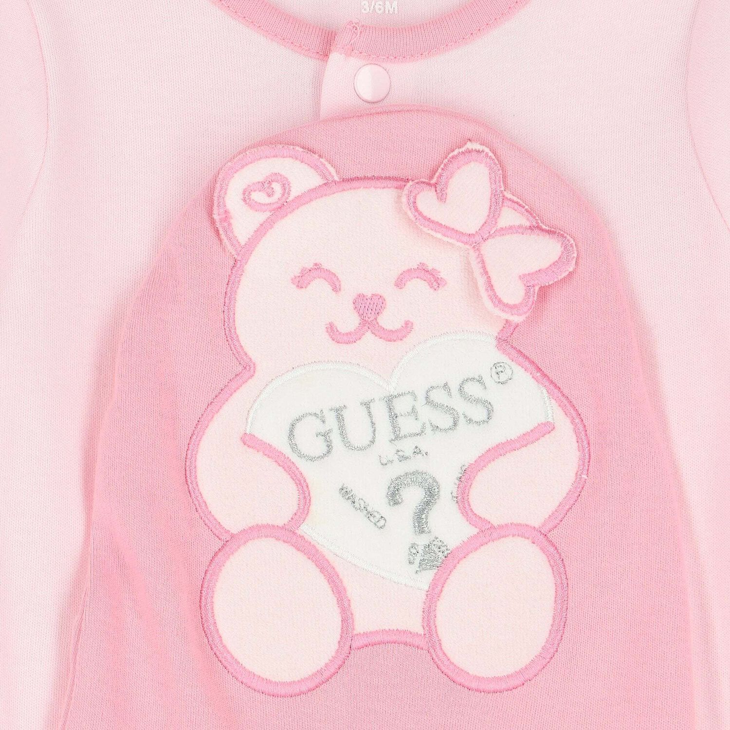 Baby Girls Pink Teddy Babygrow, 2, hi-res