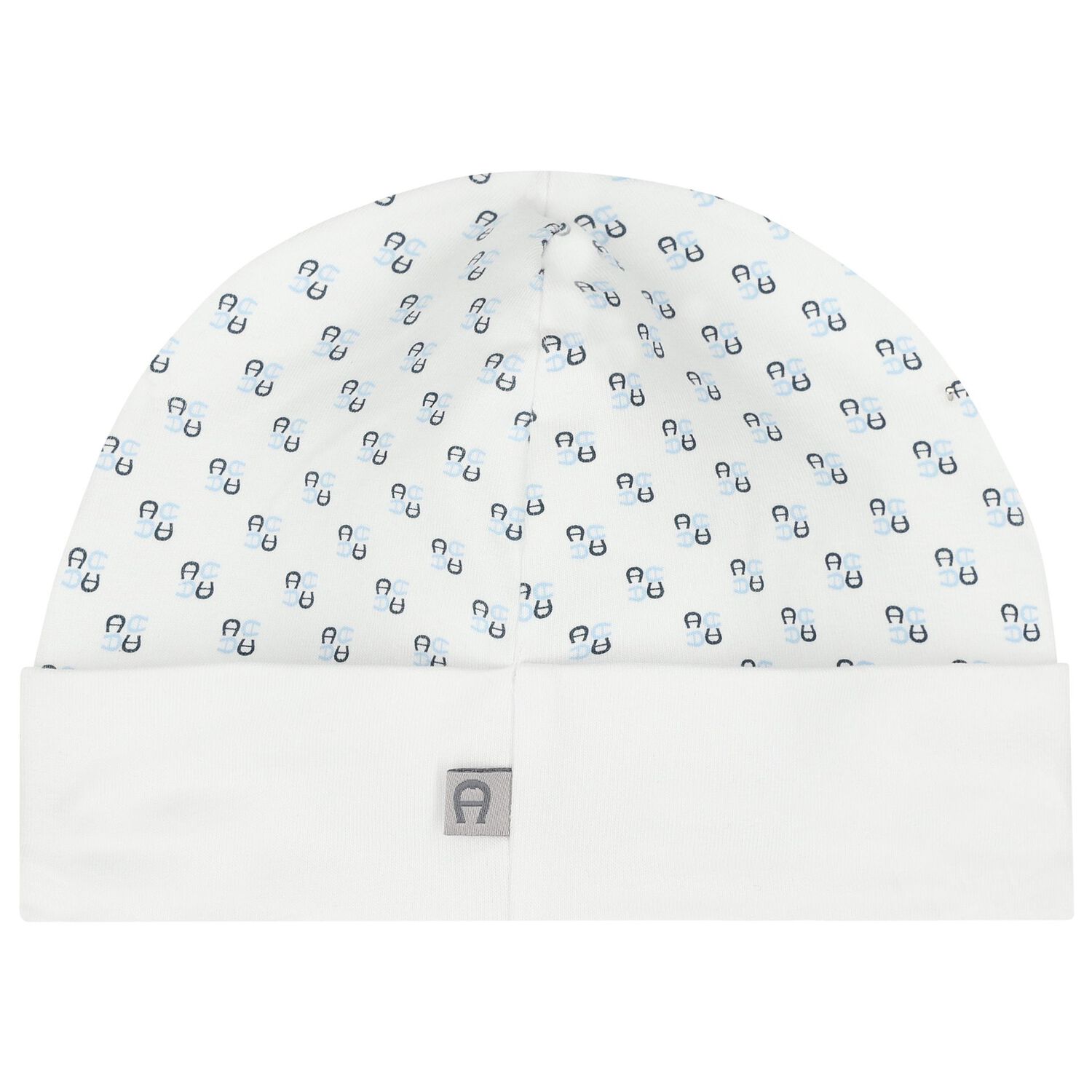 Baby Boys White & Blue Logo Hat, 1, hi-res