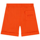 Boys Orange Logo Shorts, 2, hi-res