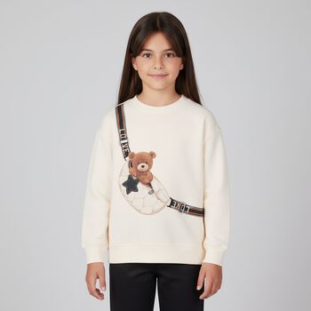 Girls Ivory & Black Bag Leggings Set