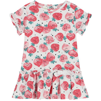 Baby Girls White Strawberry Dress