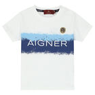 Younger Boys White Logo T-Shirt, 2, hi-res