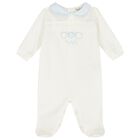 Baby Boys Ivory & Blue Babygrow, 1, hi-res