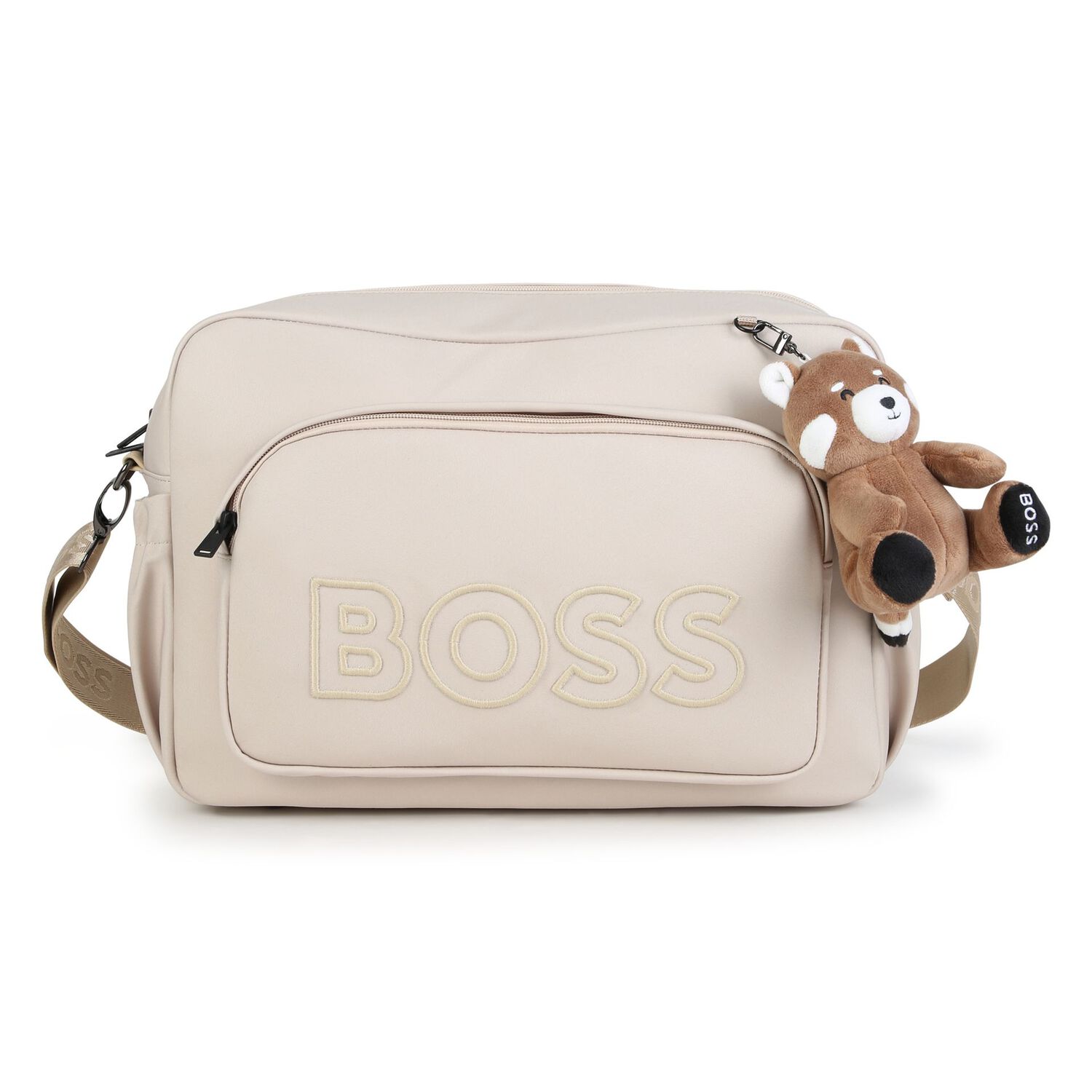 Beige Logo Red Panda Baby Changing Bag ( 38cm ), 3, hi-res